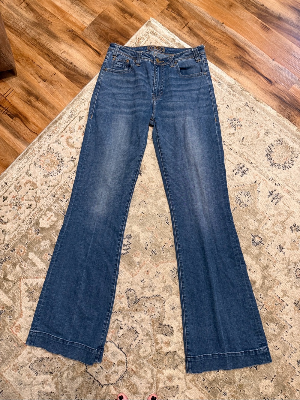 Wide-Leg Flare Jeans in Indigo Blue — Rock & Roll Cowgirl